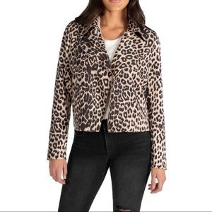 ✨Kut From the Kloth Faux Suede‎ Jacee Moto Cheetah Print Jacket